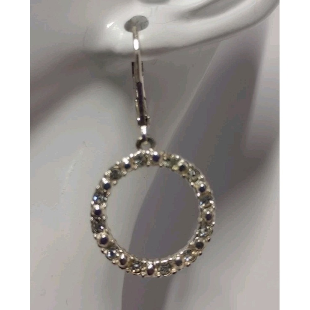Vintage 2007 Avon‎ Eternity Circle Rhinestone Hoop Earrings